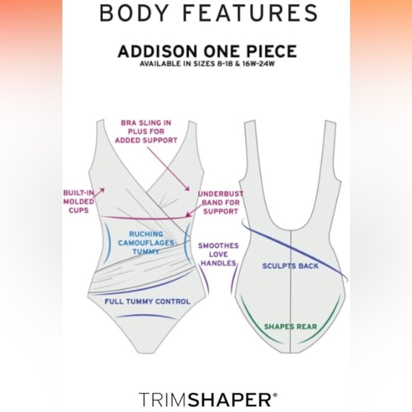 Trimshaper Women's Addison One Piece in Rainwashed Ikat NWT Size 8 - Picture 12 of 12